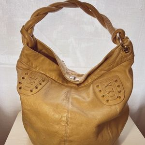 Luba J Tan Leather Balloon Bag